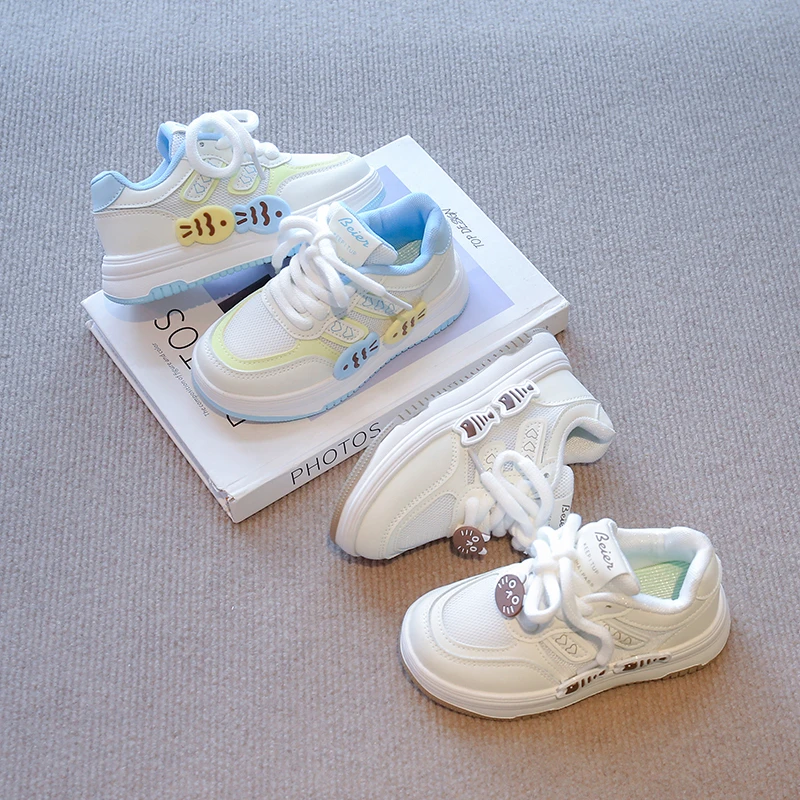 2026 New Children Tennis Shoes Mesh Breathable Cute Girls School Sports Shoes Daily Wear Running Non-slip Kids Causal Sneakers