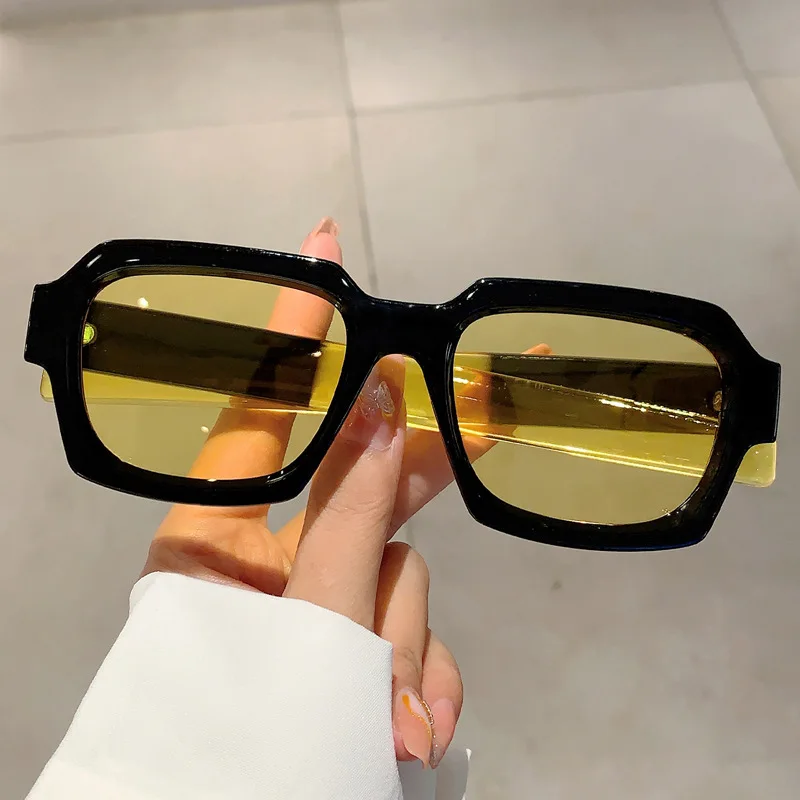 New Vintage Sunglasses Women Men Square Pc Frame Sun Glasses Female Brand Designer Retro Shades Fashion Oculos De Sol ﻿for Male