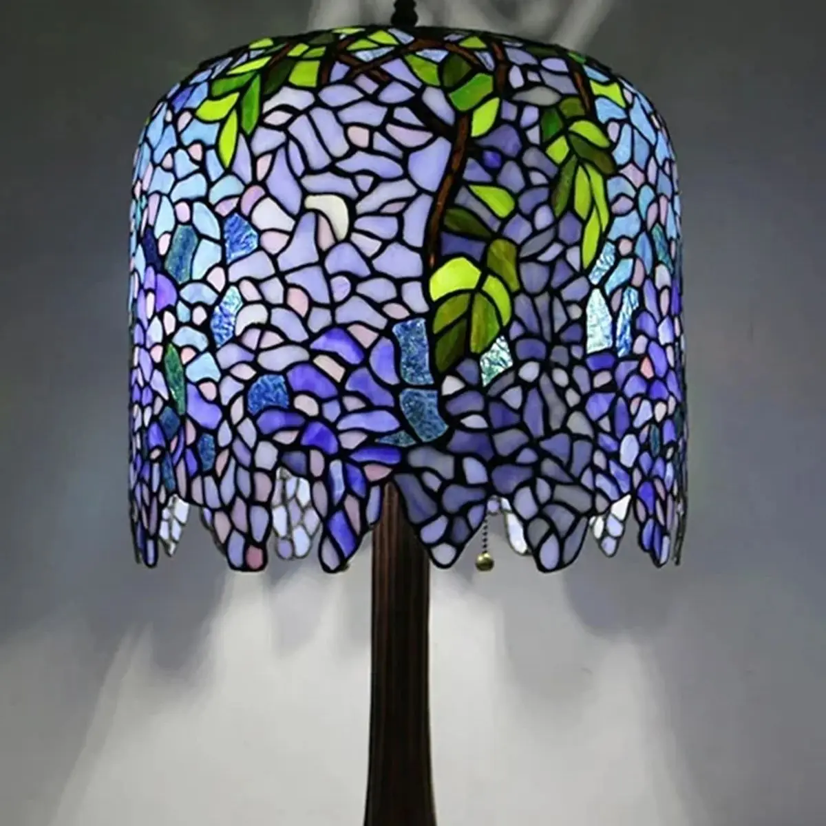 longhuijing tiffany estilo abajur wisteria amor abajur vitral lampadas de mesa 14 01