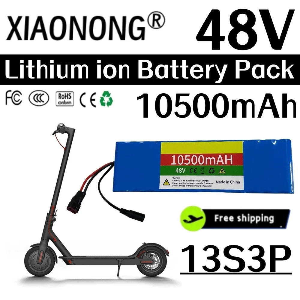 

New 48V 10500mAh 20000W 13S3P Lithium-Ion Battery Pack For 54.6V E-bike Electric Bicycle Scooter With BMS