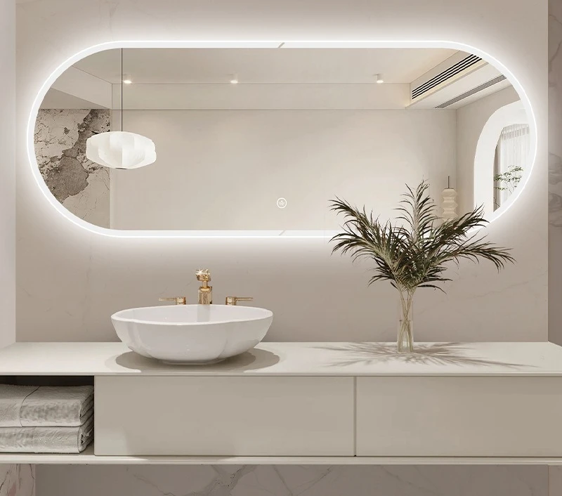 Oval Smart Bathroom Wall Wall Wall Toilet Washstand Anti-fog Atmosphere