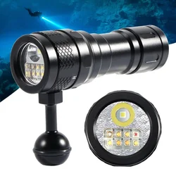 APLOS-linterna de buceo AP70, luz LED de alto brillo de 6000lm, subacuática de 150M, impermeable, para cámara de vídeo, táctica