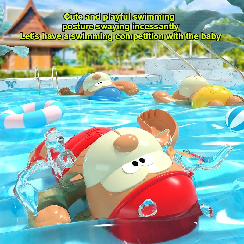 Baby Monkey Bathing Toy Summer Bathroom Water Play Toy Exercise Finger Flexibility Soothe Baby Bathing Game Clockwork Toy