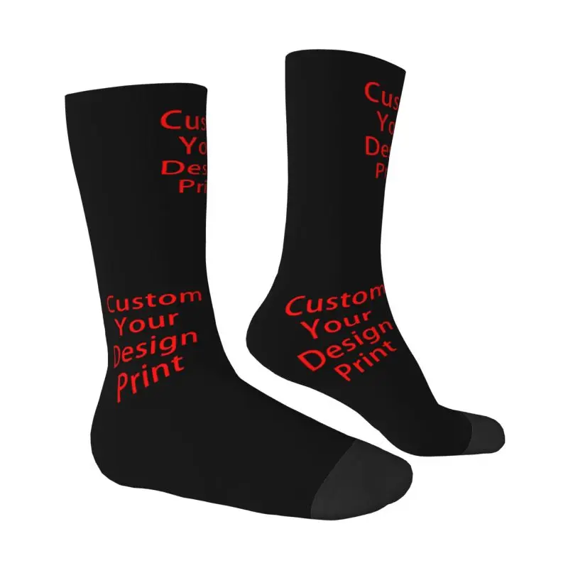 Custom Your Design Socks for Women Men Stretch Summer Autumn Winter Customized Printed Crew Socks