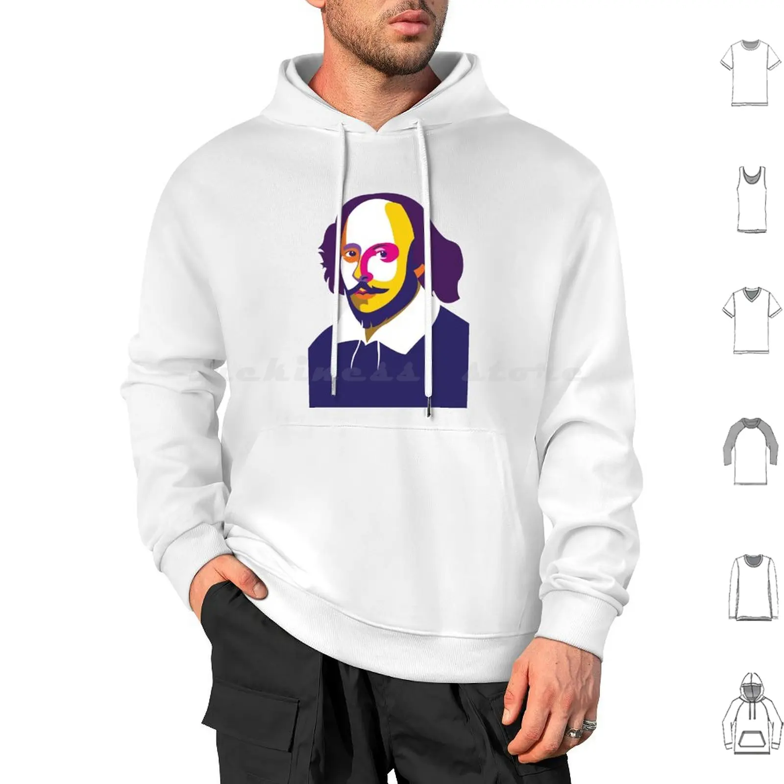 William Shakespeare Hoodie cotton Long Sleeve Shakespeare William Shakespeare Hamlet Literature Macbeth Theatre Quote