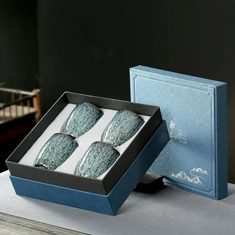 4PCS Ceramic Cups Coffee Ceramic Cup Pottery Cups Pottery Tea Cup Drinking Water Teacup With Gift Box Wholesale