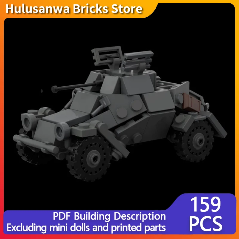 

Sd.Kfz 222 WW2 Модель военного скаута MOC Строительные кирпичи Военное оборудование Модульная технология Подарки Праздничная сборка Детская игрушка