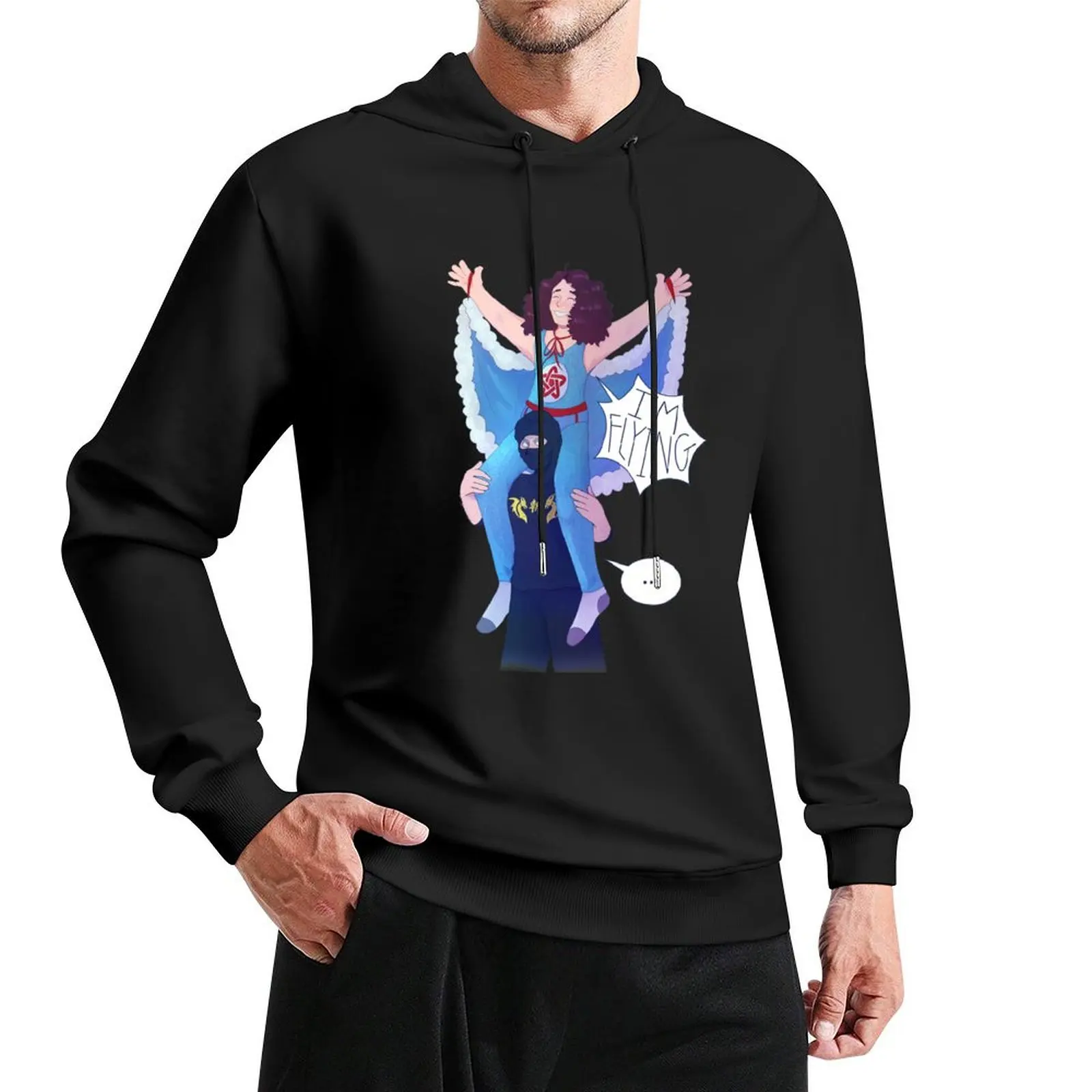 

Ninja Sex Party Danny Sexbang on Ninja Brian's Shoulders Pullover Hoodie anime clothes japanese style big size hoodie