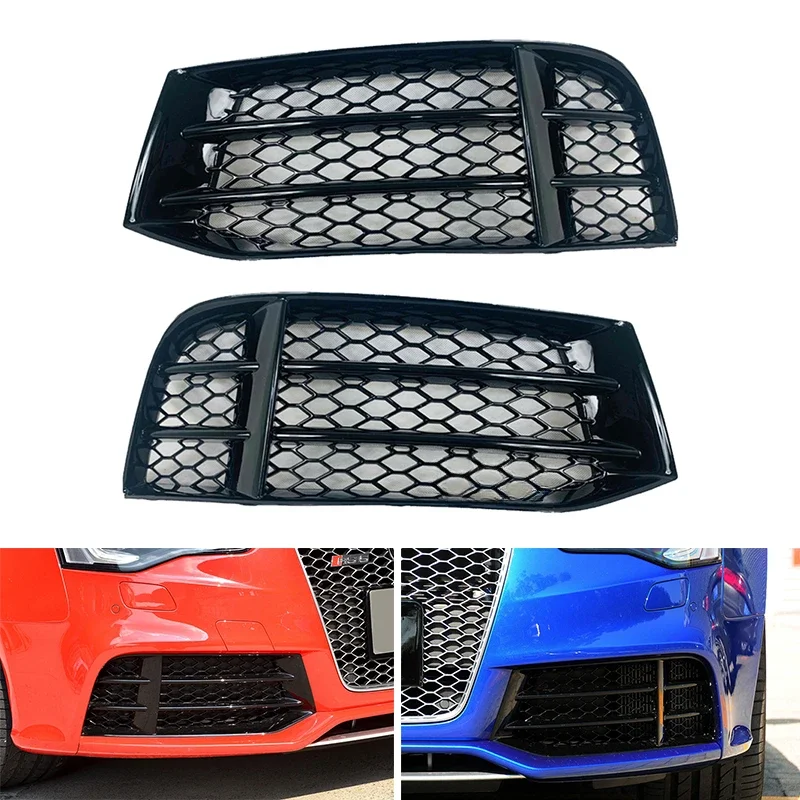 

Auto Left or Right Side Front Bumper Honeycomb Mesh Fog Light Grille Grill Cover For Audi RS5 B8.5 2013 2014 2015 2016