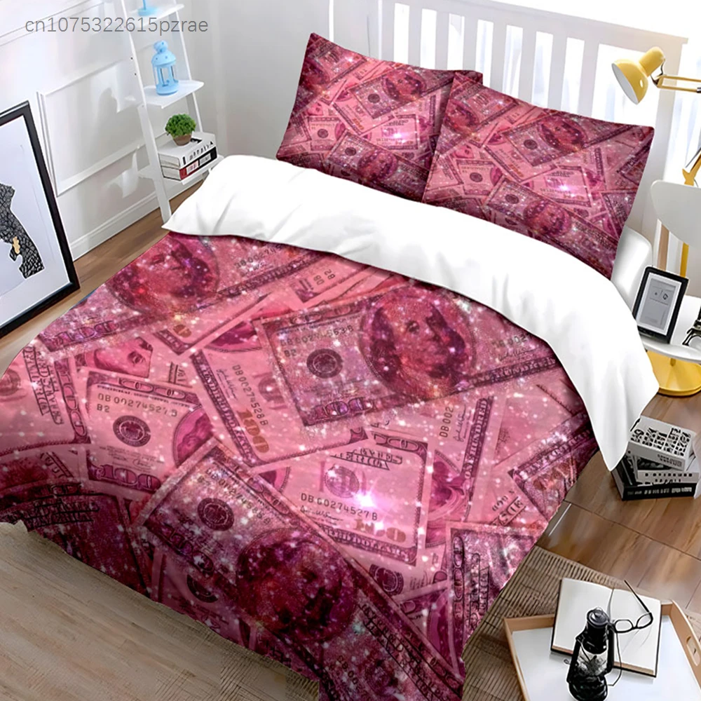 Sparkling Money Print Set Decor Multiple Sizes kid's And adults' Bedroom Exquisite 3PC Bedding set, Gift