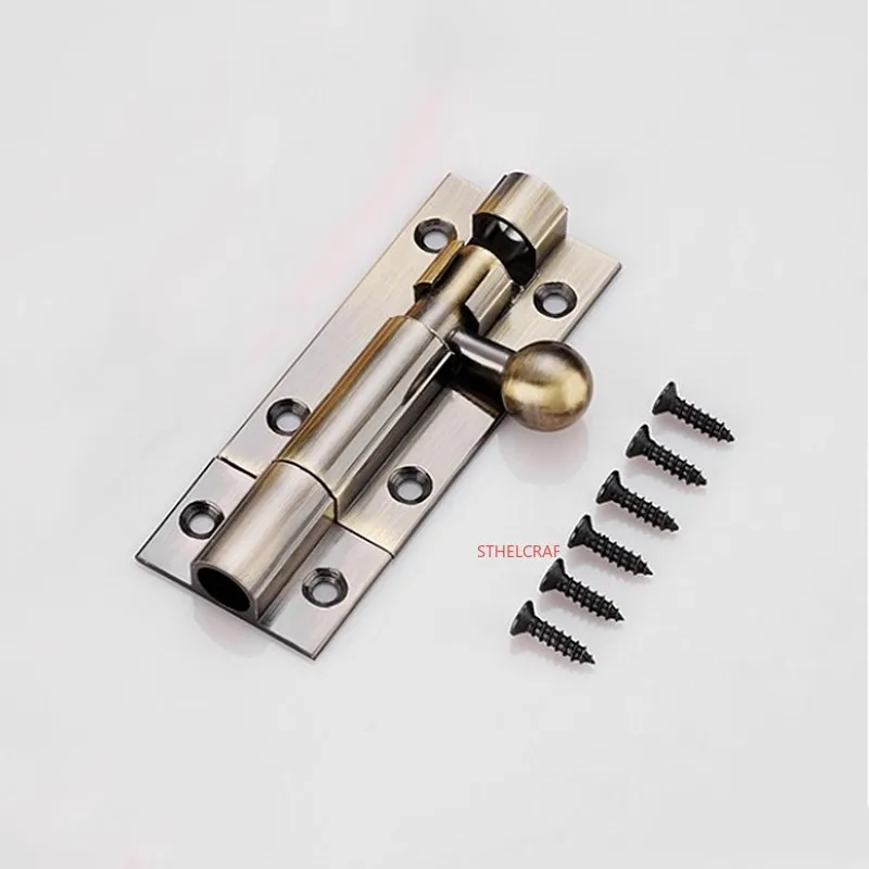 1PC Sturdy and Durable Zinc Alloy Door Latch Indoor Door Security Lock Sliding Barn Door Lock Household Anti-theft Window Latch