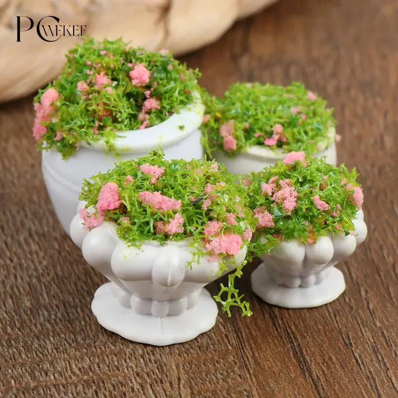 1:12 Dollhouse Mini Furniture Accessories Mini Green Plant Bonsai Flower Pots