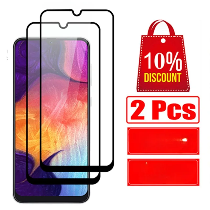 2Pcs Full Cover Screen Protector For Samsung Galaxy A50 Protective Glass For Samsung  A32 A51 A02 A52 A12 A21s A 50 50A  Glass