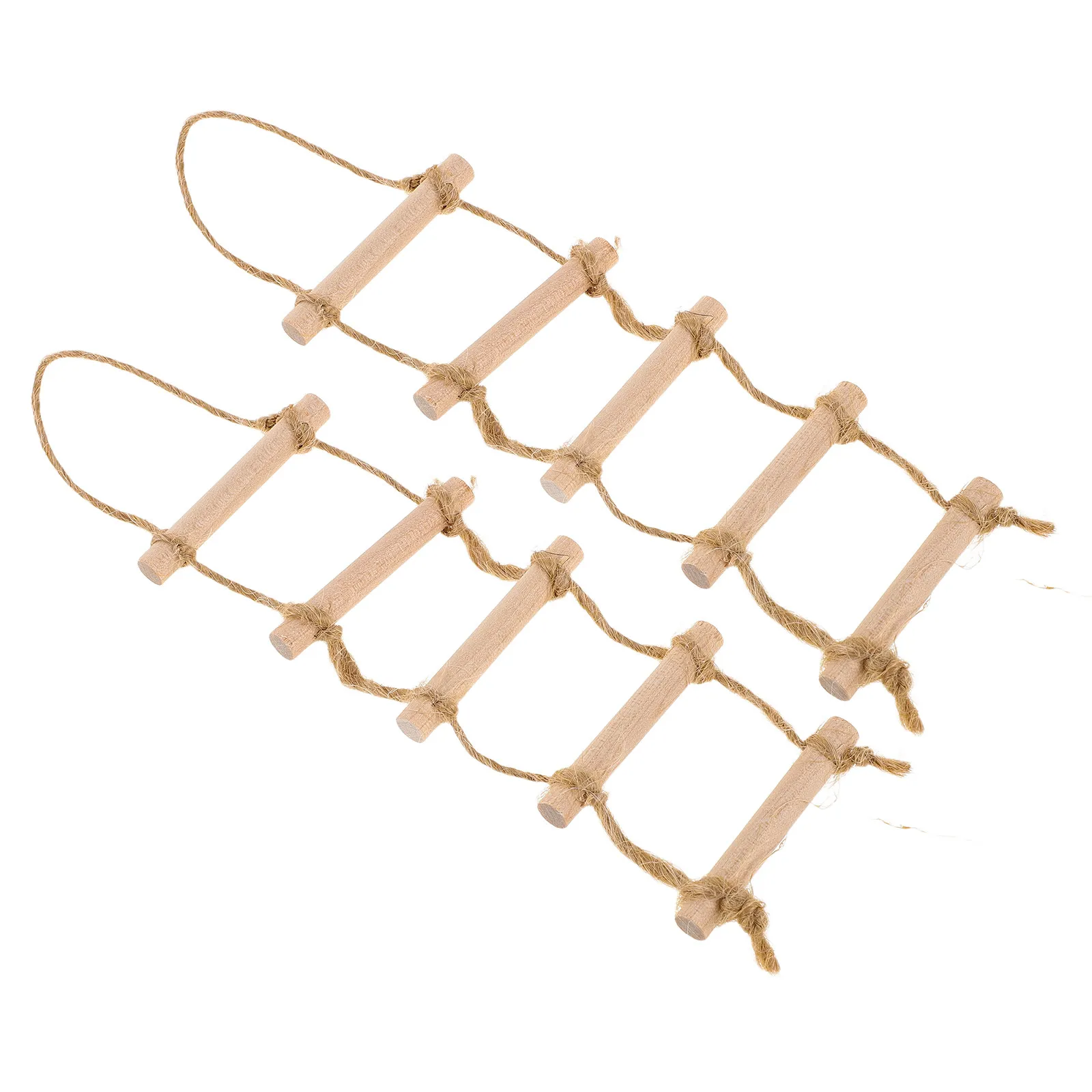 

2Pcs Hanging Mini Wooden Rope Ladder Miniature Staircase Decor for Dollhouse DIY Craft Fairy Garden Micro Landscape Accessories
