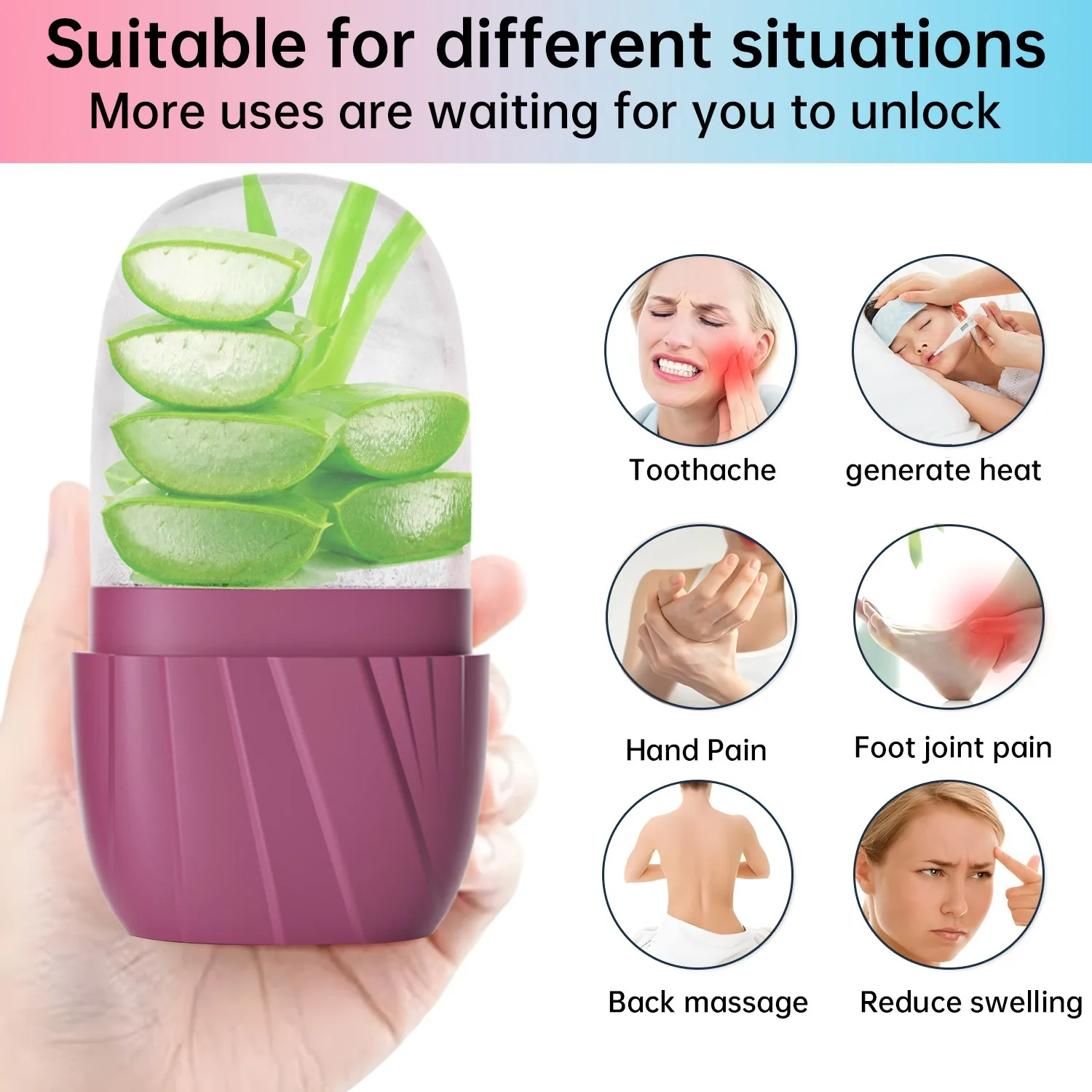 Rullo per il viso di ghiaccio Strumenti per il contorno del lifting del viso in silicone Vassoi per cubetti di ghiaccio Palline per globo di ghiaccio Massaggiatore per il viso degli occhi Strumenti per la cura della pelle di bellezza