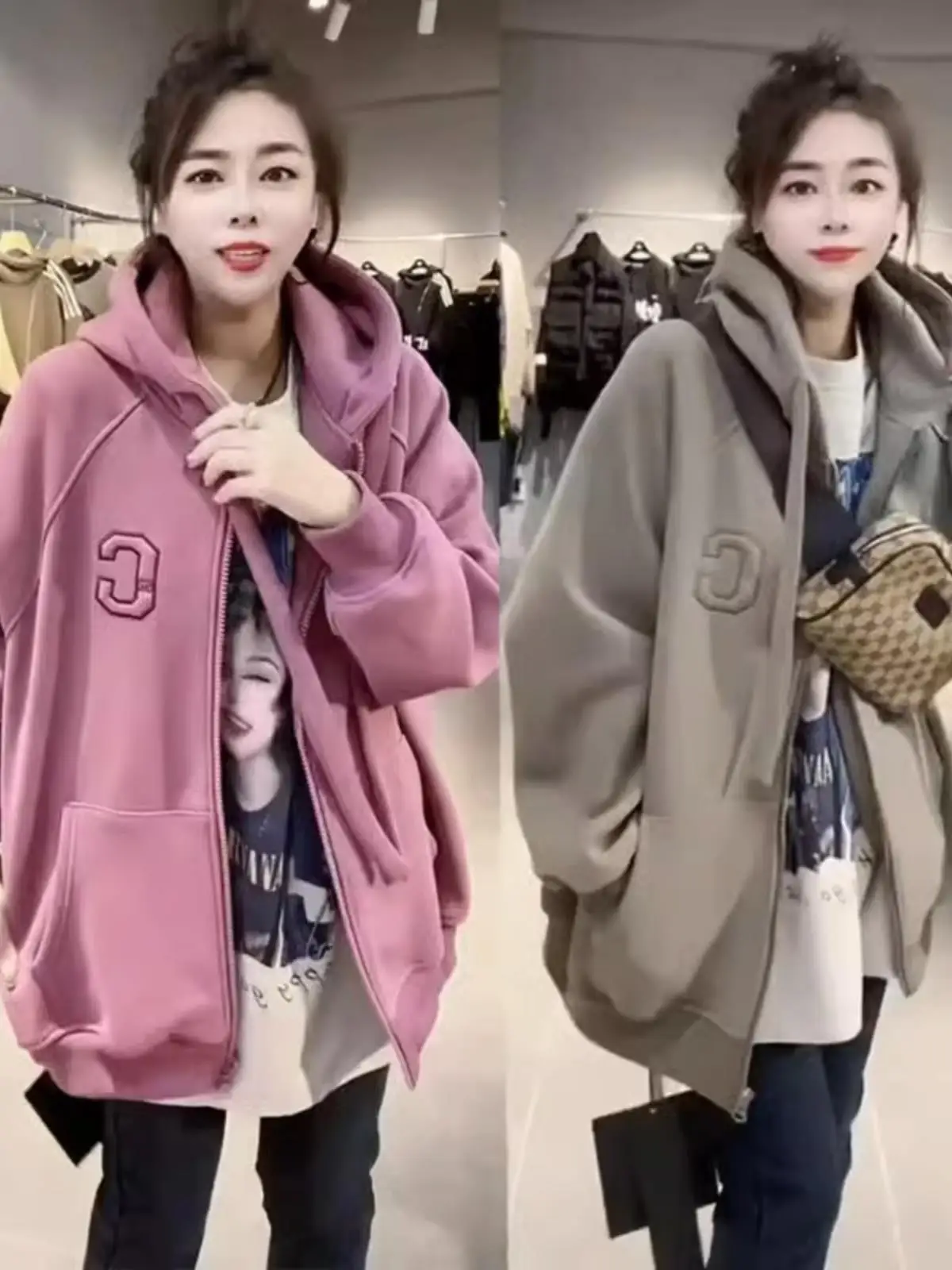 

Утепленный кардиган-свитшот на молнии с вышивкой, свободного кроя, в корейском стиле, для повседневной носки, большие размеры (до 300 фунтов)