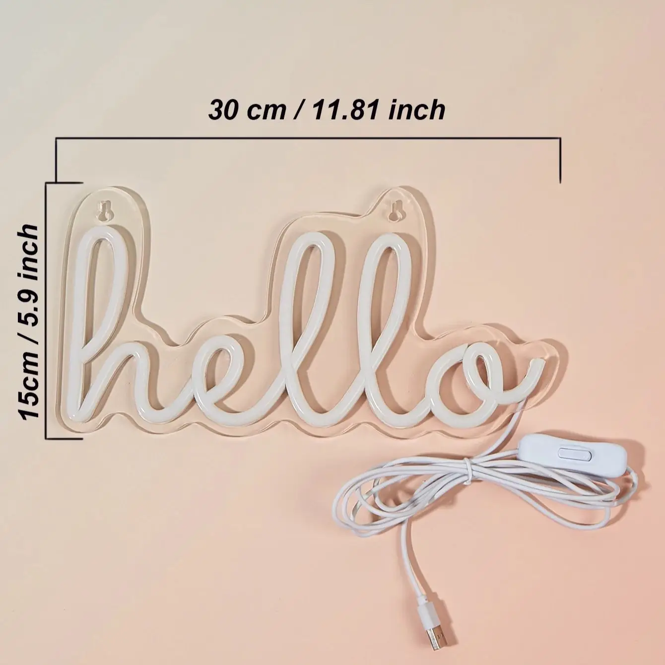 Chi-buy LED Neon Hello USB Powered Neon Signs Night Light 3D Wall Art Bedroom Living Room Decor Lamp Signs