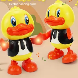 Electric Dancing Duck Funny Blink Eyes Flashing Light Shake The Body Cute Musical Cartoon Animal Educational Toy Children Gift