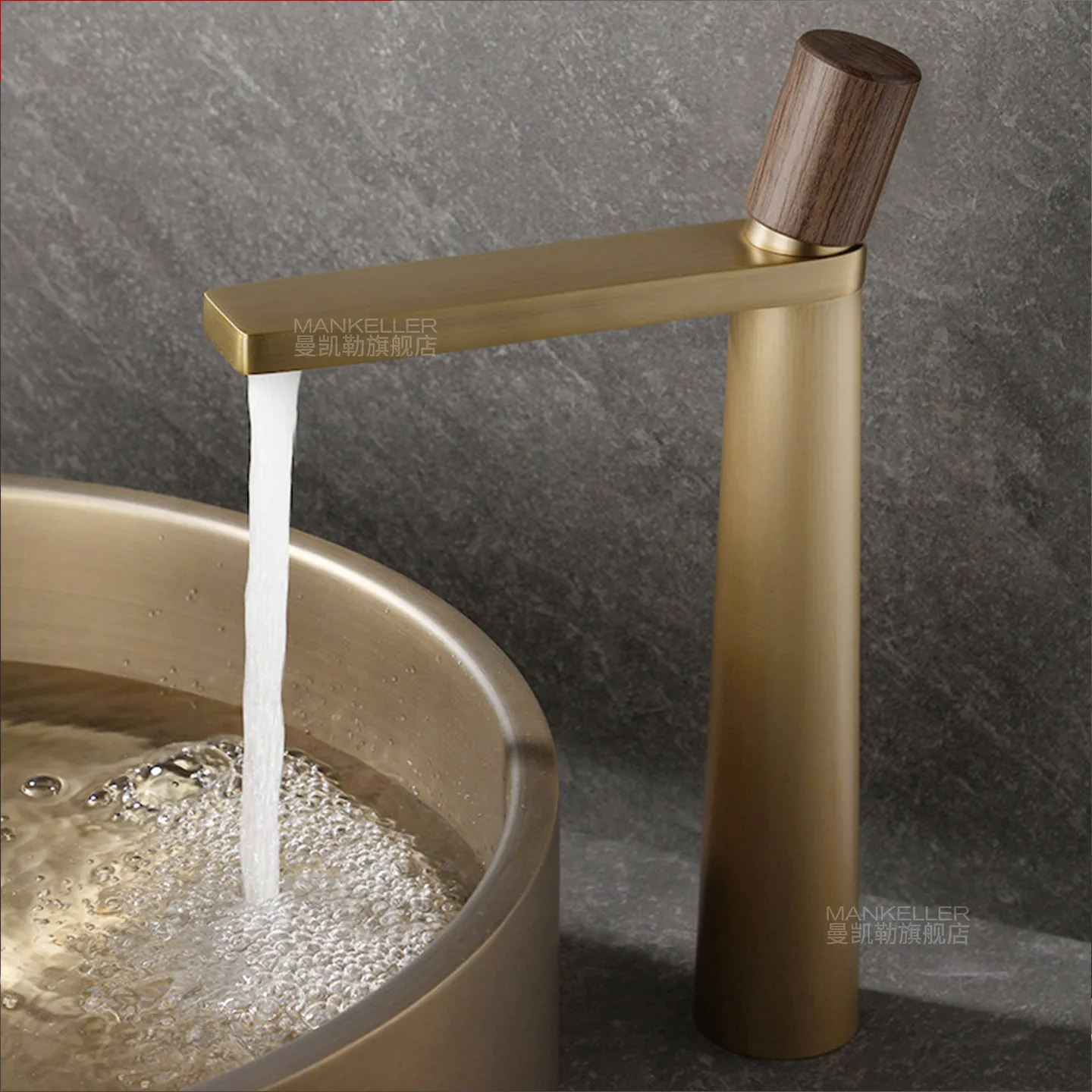 Antique‑style all‑copper hot and cold water faucet for medieval‑style bathroom, vintage household faucet for washbasin