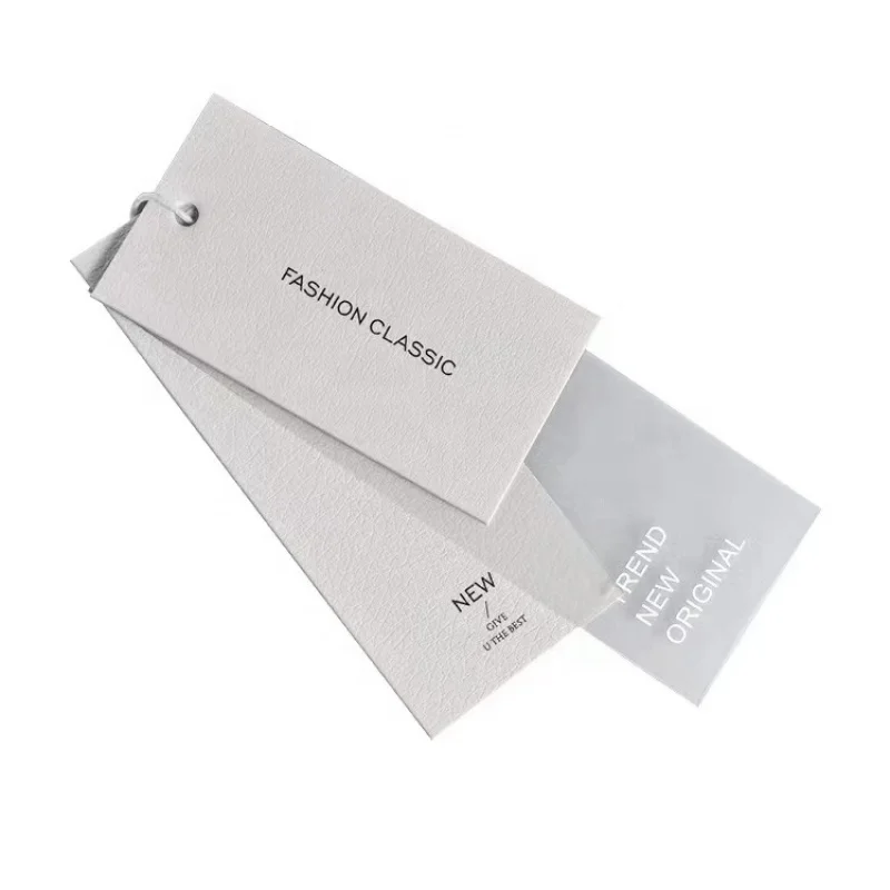 

Custom..pieces.Factory discount custom environmental label embossed hanging neck garment paper hang