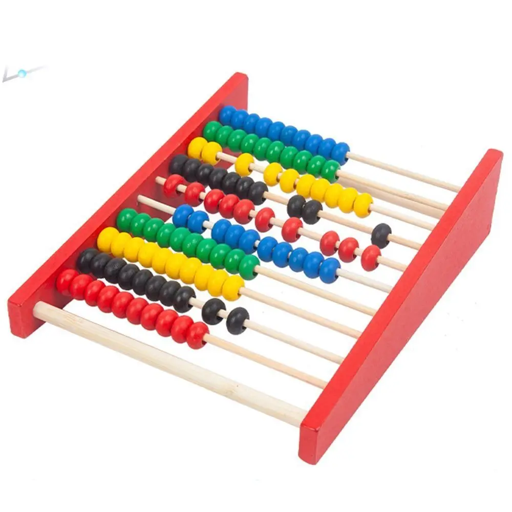 Rack de cálculo do ábaco de madeira para crianças, ábaco durável, vermelho e azul, desenvolvimento de inteligência, brinquedos educativos para hobbies, contando