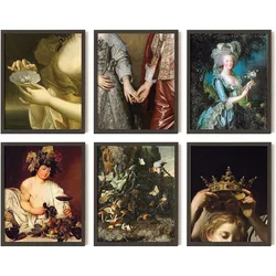 Diamond painting French Vintage Rococo Paintings, Victorian Era full drill European Countess, Pearl, Couple Hands home Decor ART