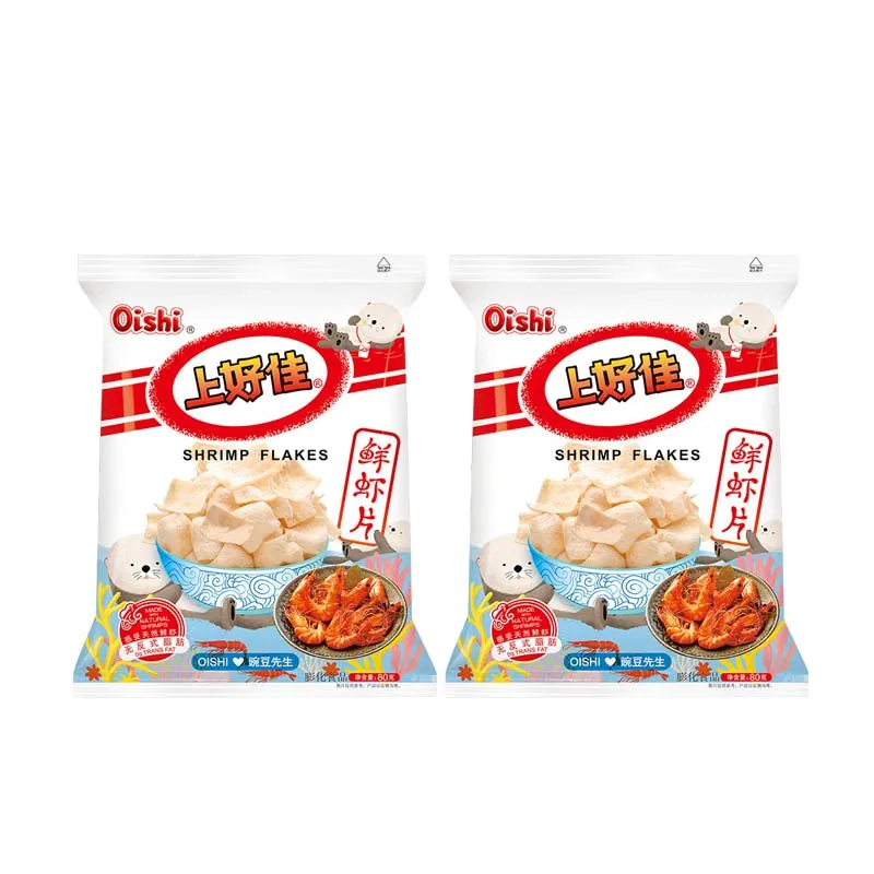 Batatas fritas de camarão OISHI 2,82 onças(80g)*2 pacotes