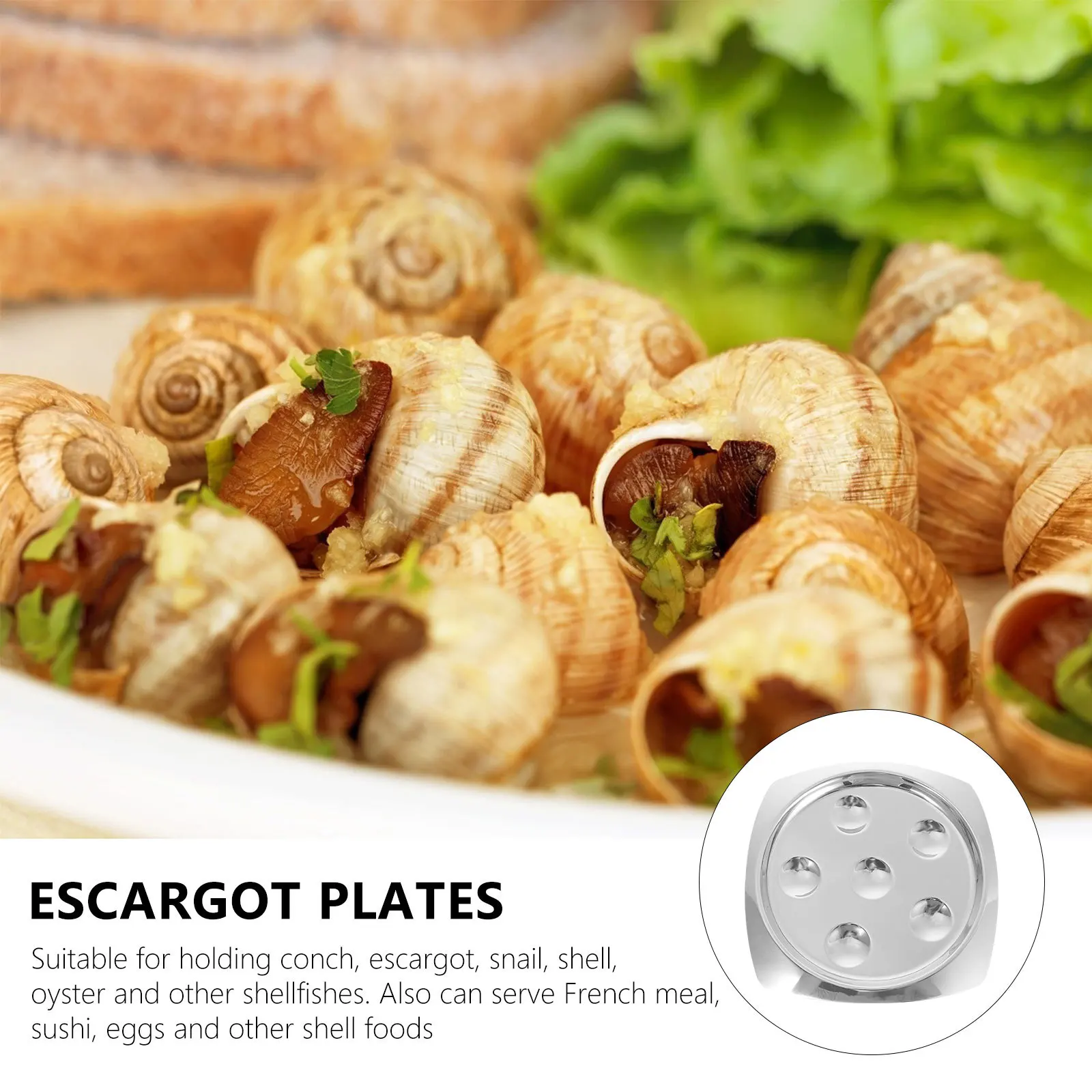 

Stainless Steel Snail Plate Escargot Dish with Anti Slip Holes for Cooking Serving Dining Use Escargot Plates Snail Plate