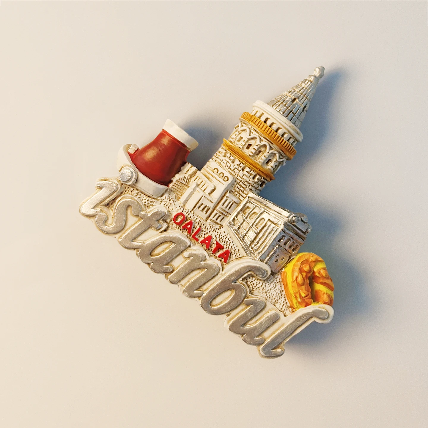 تركيا، اسطنبول، جالاتيا، مجسمة ثلاثية الأبعاد، هدايا تذكارية للسياحة، لوحة الراتنج، ديكور المنزل، مغناطيس الثلاجة