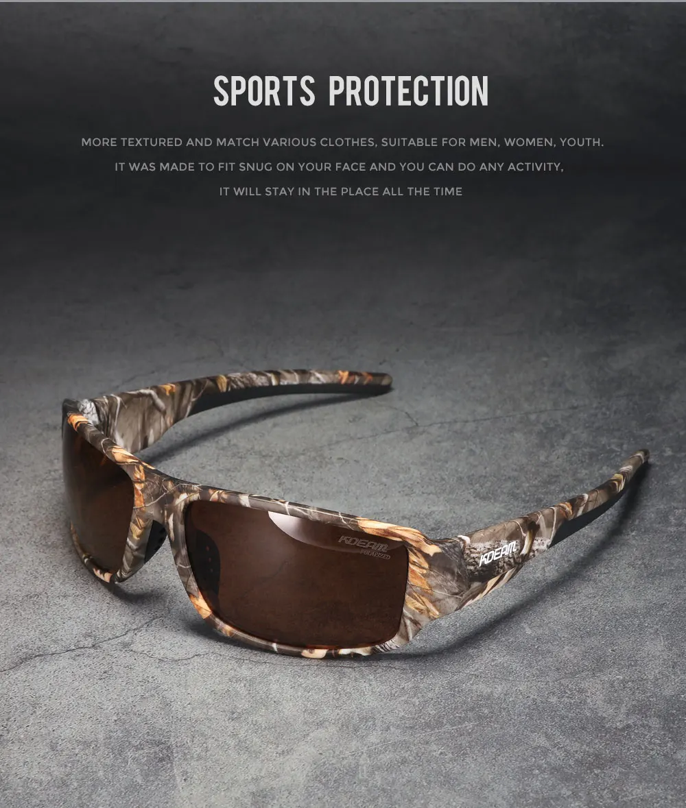 KDEAM Leistung Polarisierte Sonnenbrille Für Männer Druck Muster Design Rahmen Gläser Durchlässigkeit Cat.3 männer Sport Brille – Detail 1