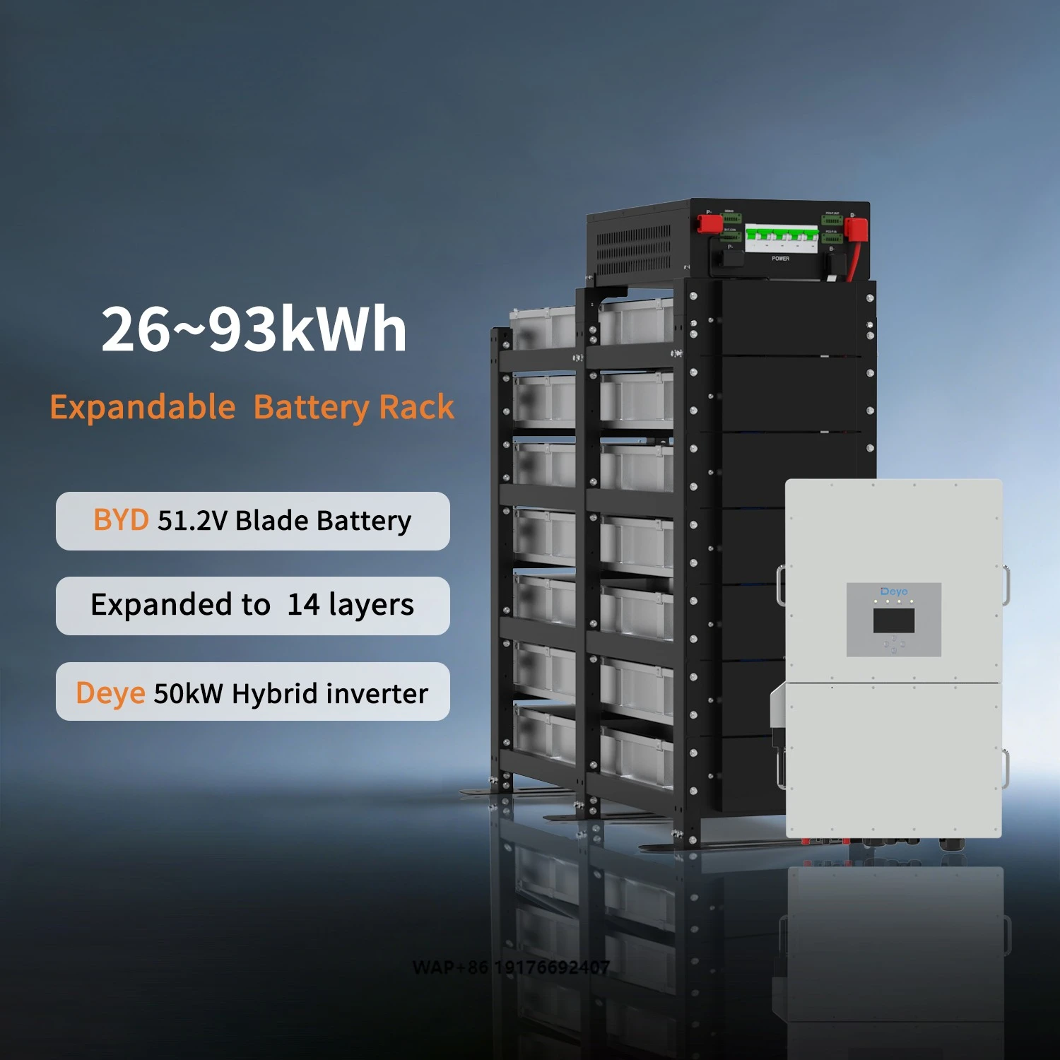 Poland Stock High Voltage BYD Blade Battery 26KWH 46KWH 93KWH 100KWH Solar Energy System 358.4V 716.8V Home Energy Storage
