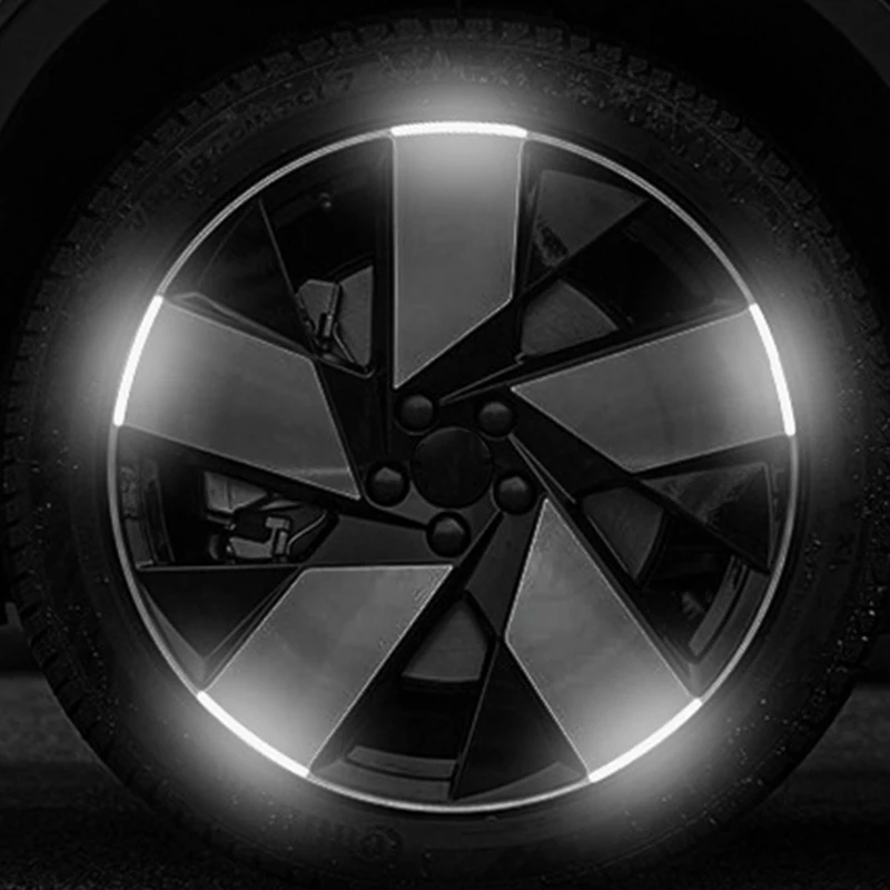 20Pcs Colorful Car Motorcycle Wheel Hub Reflective Strips Stickers Car Styling Decal Sticker Auto Moto Decor Decals Accessories