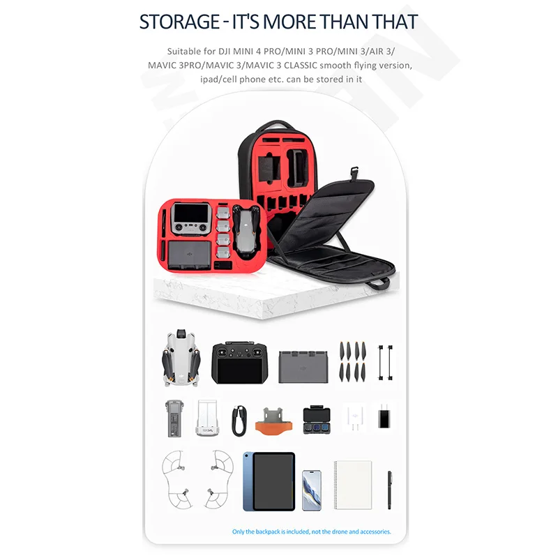 Portable Backpack for DJI Mavic 3 Pro/Mini 4/Mini 3 Pro/Air 3S Drone Accessories Storage Bag Hard Case PU Waterproof Backpack