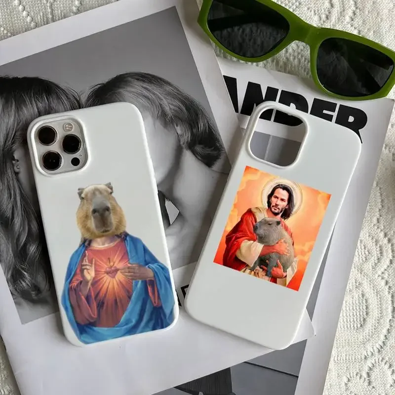 Cute Cartoon Capybara Phone Case Candy Color for iPhone 11 14 12 13 mini pro MAX Plus