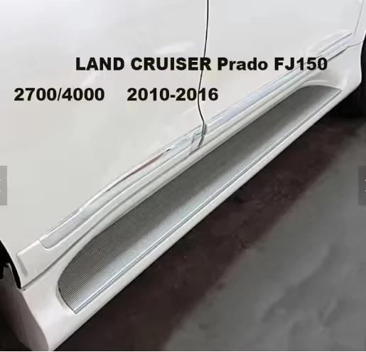 لوحة تشغيل بدواسة سوداء من سبائك الألومنيوم وخطوة جانبية لسيارة Land Cruiser Prado FJ150 2010-2021 مجموعة كاملة فاخرة #2