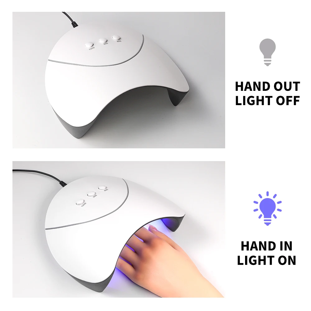 Lámpara secadora de uñas UV/LED de 12 LED con 3 modos de temporizador, secado rápido de uñas, Fordrying para salón de manicura, herramientas secadoras de salón de Gel acrílico