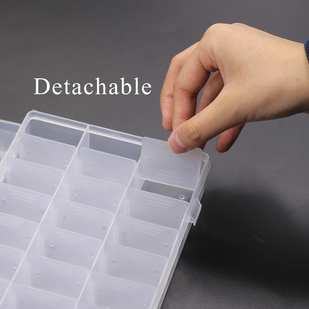 24 Grids Transparent Plastic Embroidery Floss Storage Box Floss Bobbins Storage Organizer DIY Cross Stitch Sewing Tools