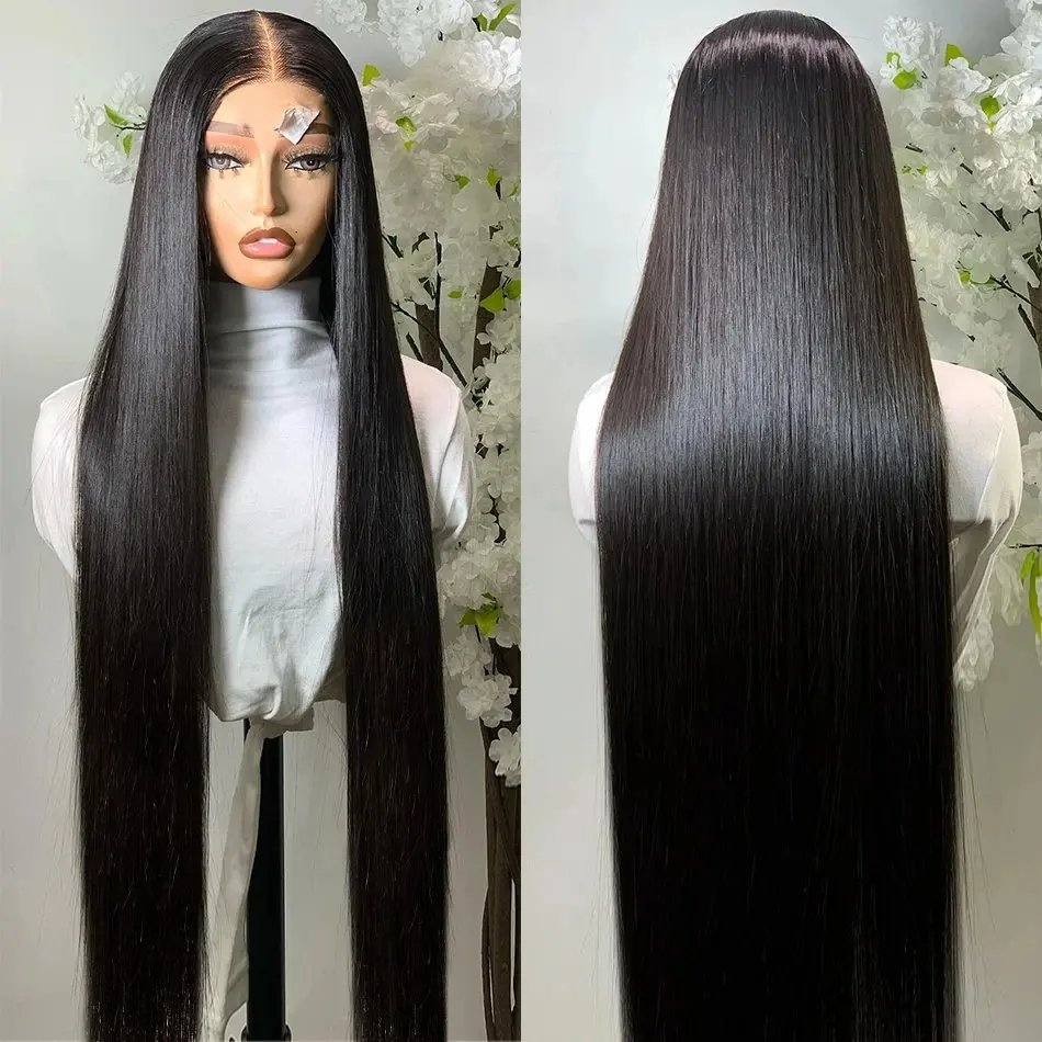 Rosabeauty 13x6 Straight 150% Density Nature Color Lace Front Wig Human Hair 8 40 Inch  Frontal  Glueless Wigs For Women