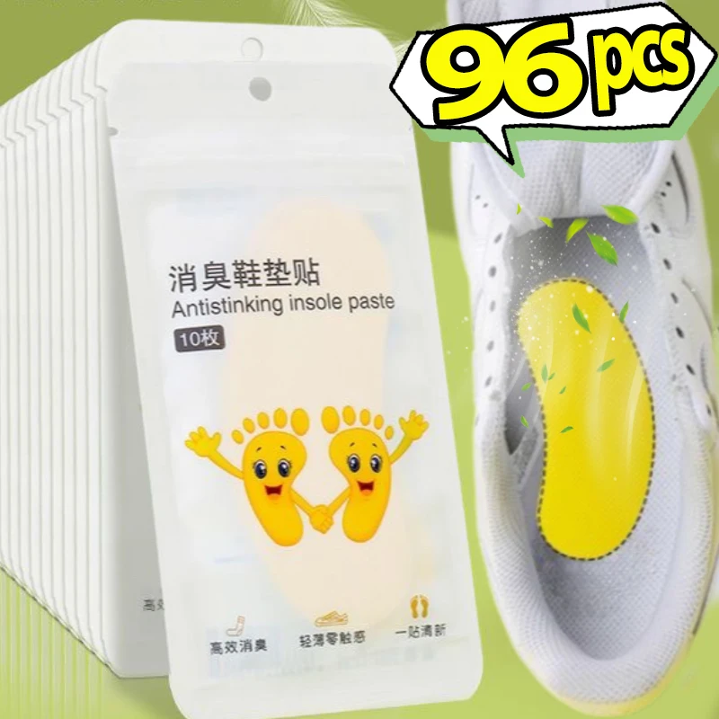 

12/96pcs Shoes Deodorant Sticker Deodorant Foot Odor Deodorants Sneaker Smell Fresh Deodorant Insole Sterilization Sticker