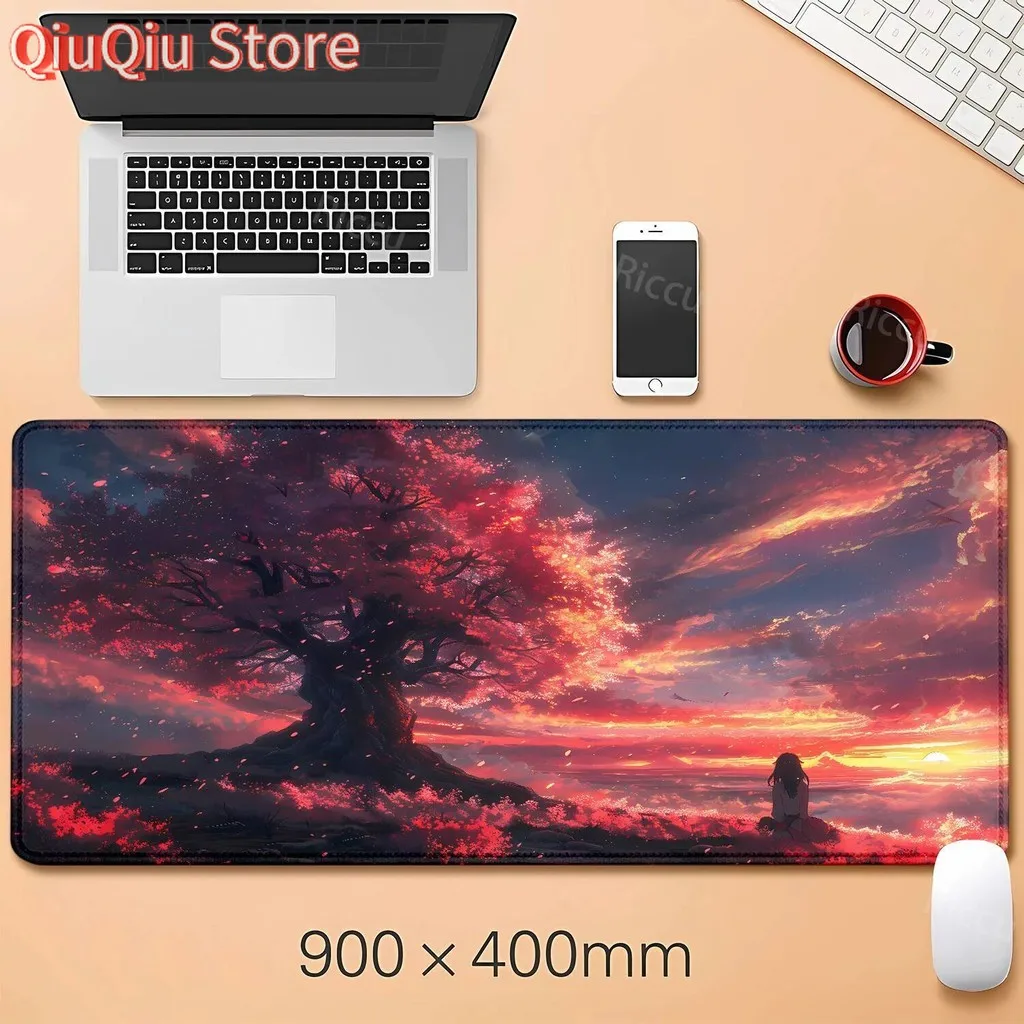 Rosa Wolken Mauspad Himmel Großes Teclado Mauspad Sonnenuntergang Gaming Zubehör Landschaft Gummi Computer Schreibtischmatte Xxl Erweitertes Pad