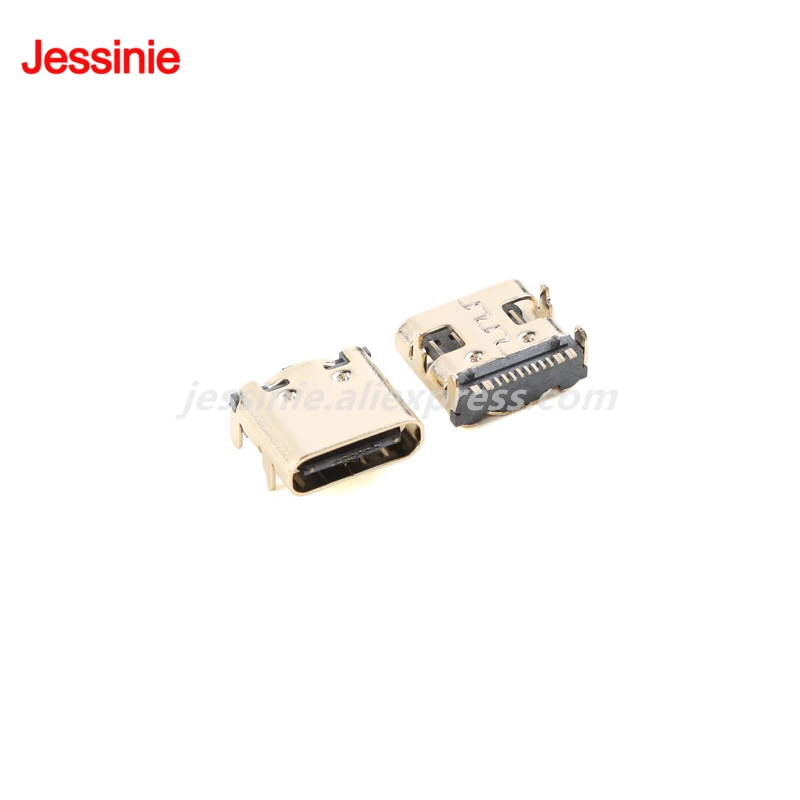 50pcs/5pcs USB Type-C 16P Female Socket Horizontal 4Pin Connector High Definition Transmission Interface Fast Charging Socket