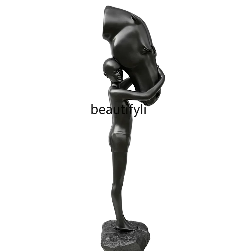 Horsehead man landing large ornament villa creative soft decoration artwork landscape figure sculpture6239