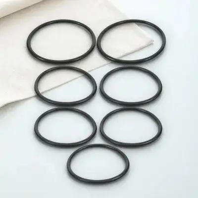 

7 Pcs Music Bowl Washer Rubber Sound Mat Singing Rings Cushion Parts Black Decor Bowl Buddhism Product Selected Materials Long