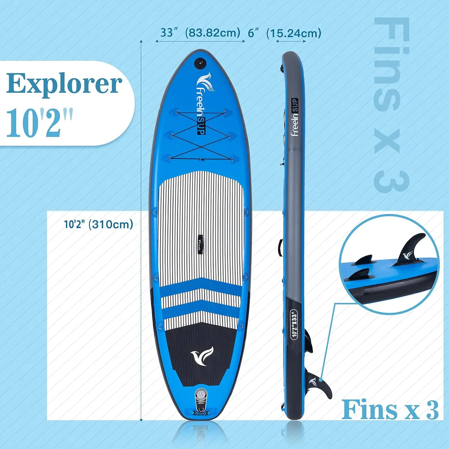 Stand Up Paddle Board sup Explorer SUP Inflatable Stand up Paddle Board 10'2"/ 11'x33 x6 Glass Fiber Paddle, Dual Action Pump, R