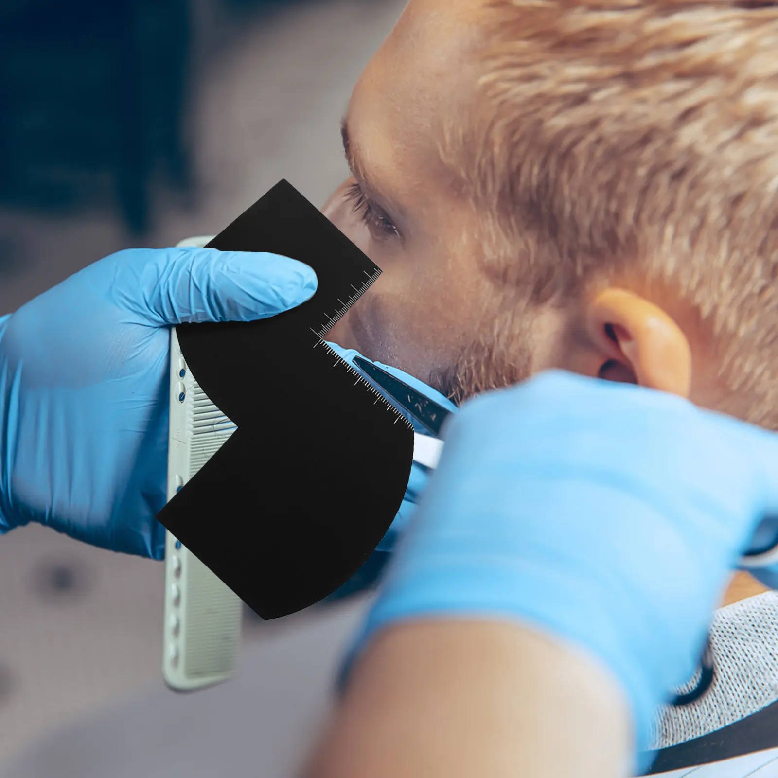 Barber with Precision Measurement Indicators for Hairline and Beard Styling Clean Edges Barber Grooming Tool