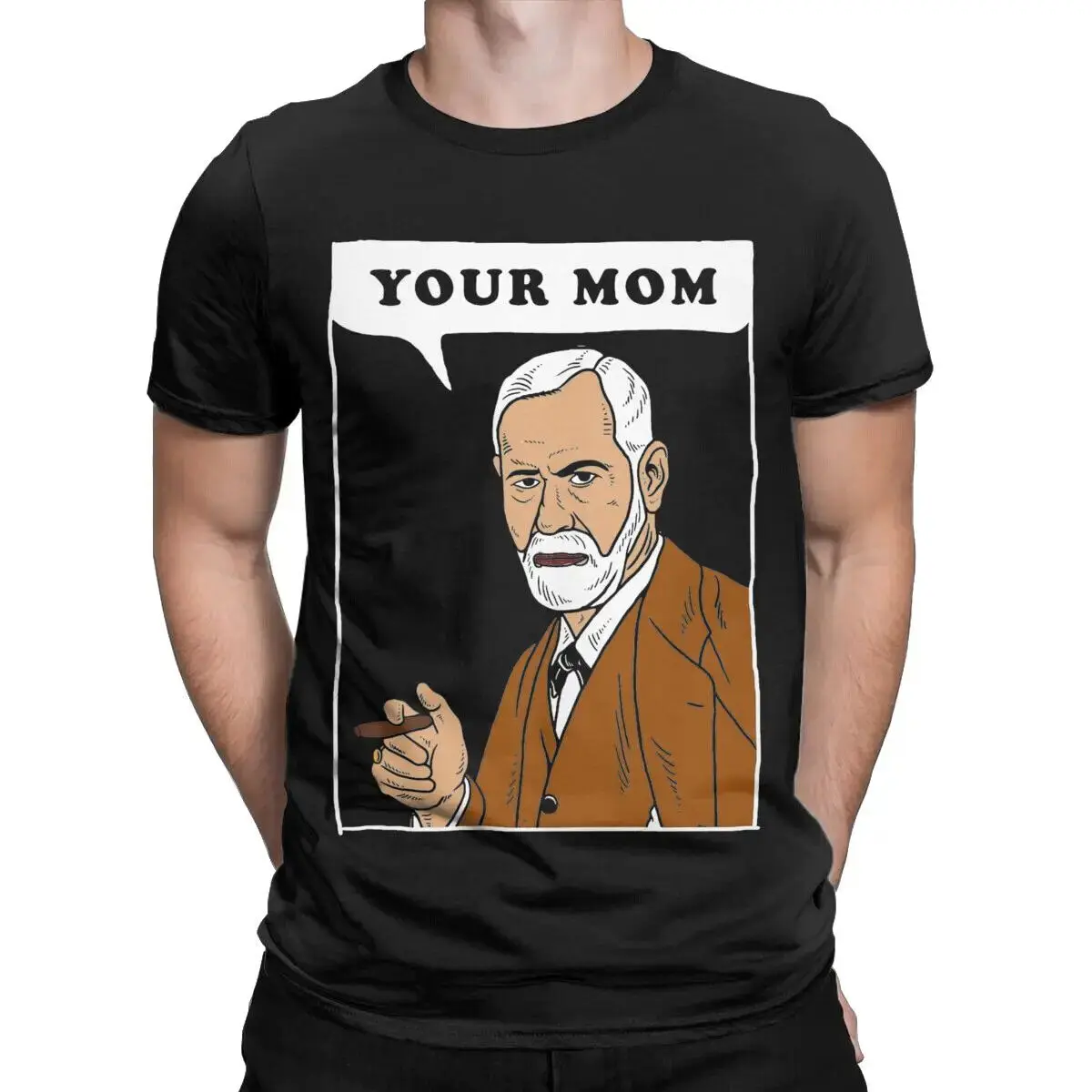 Men T-Shirt Your Mom Sigmund Freud Vintage Cotton Tee Shirt Short Sleeve T Shirt