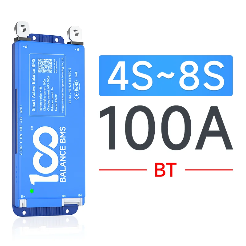 DALY 100 BALANCE BMS 40-150A 4-8S 8-24S 8-17S smart Active Balance BMS 100A 60A 80A WIFI BT bms Lifepo4 Li-Ion