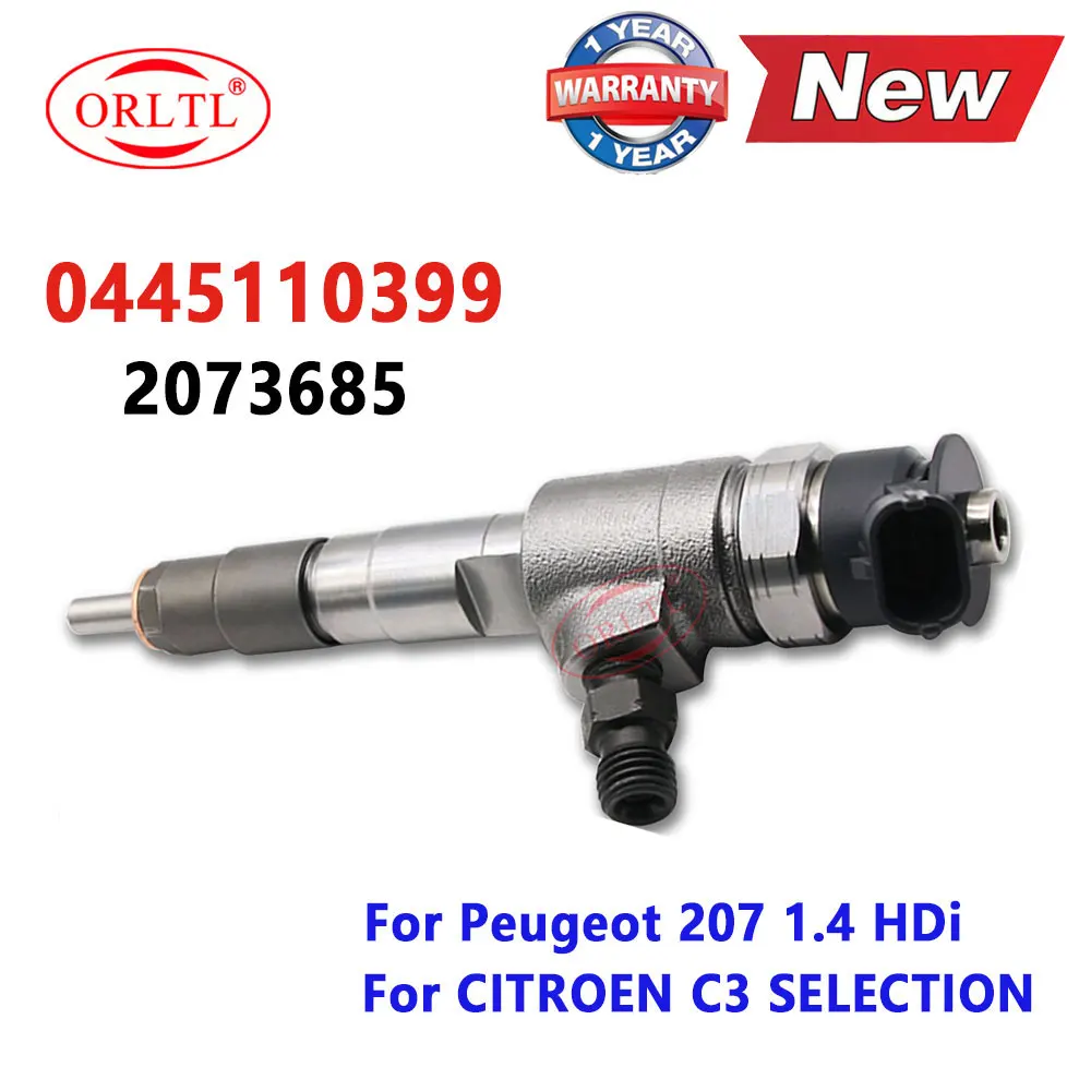 

0445110399 2073685 Common Rail Injector Assy 0 445 110 399 Diesel Nozzle 0445 110 399 for CITROEN C3 Peugeot 207 1.4 HDi