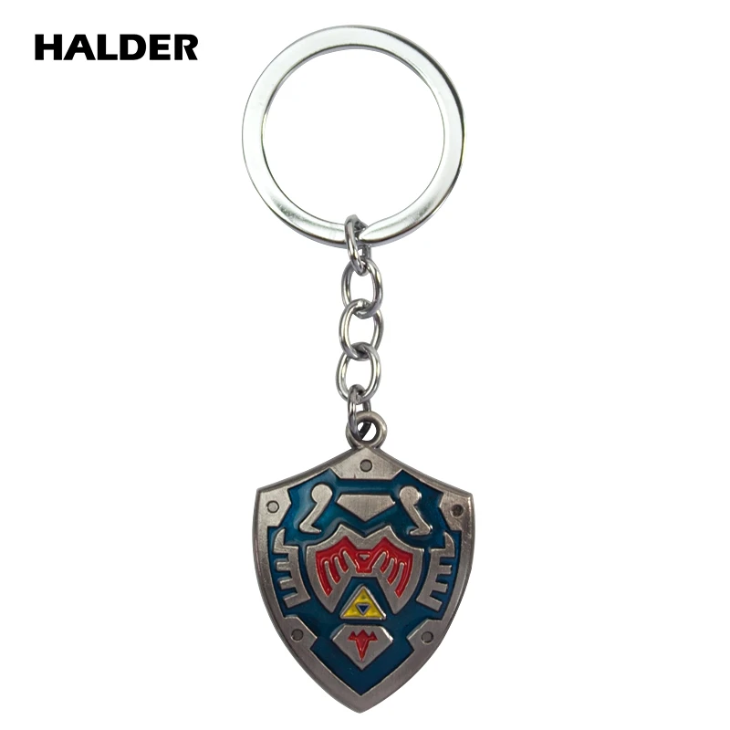 HALDER Game The Legend of Zelda Keychain Shield Pendent Car Bag Keyring Charm Backpack Key Chain Fashion Jewelry Gift