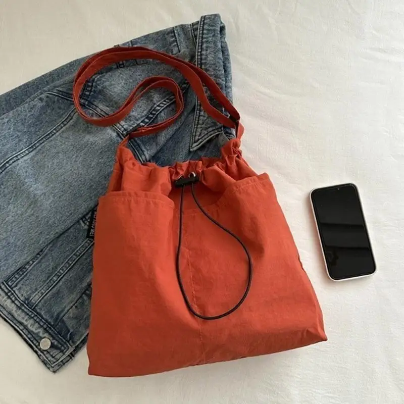 

340D Large Capacity Crossbody Bag for Women Shoulder Bag Drawstring Messengers Bag